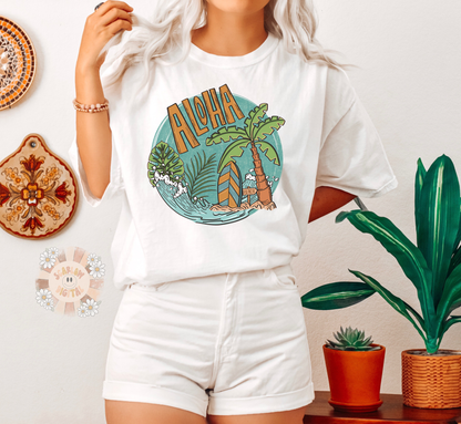 Aloha PNG-Hawaiian Sublimation Digital Design Download-Beachy vibes png, ocean png, palm trees png, summer png, vacay png, sunny days png