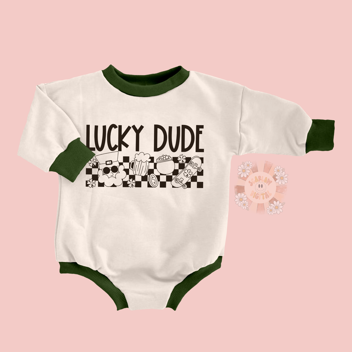 Lucky Dude SVG-Saint Patrick's Day Cricut Cut Files-clover svg, leprechaun svg, little boy svg, groovy leprechaun svg designs, png for boys