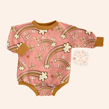 Dream Big Seamless Pattern-Boho Sublimation Digital Design Download-floral seamless pattern, girl seamless file, rainbow seamless pattern